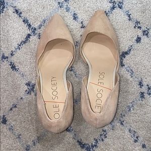 Tan suede heels